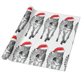 Papel De Presente Zebra no papel de envolvimento do papai noel