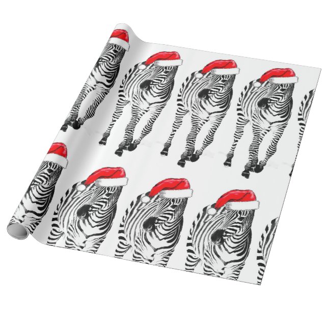 Papel De Presente Zebra no papel de envolvimento do papai noel (Desenrolado)