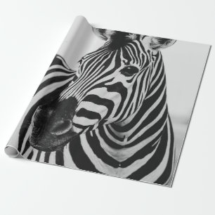 PAPEL DE PRESENTE ZEBRA PRETA E BRANCA
