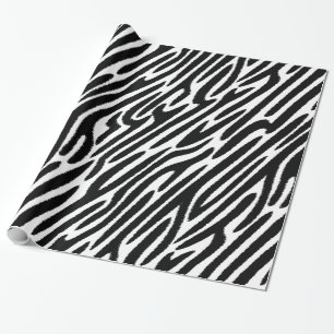 Papel De Presente Zebra Stripes Clássicas Preto E Branco