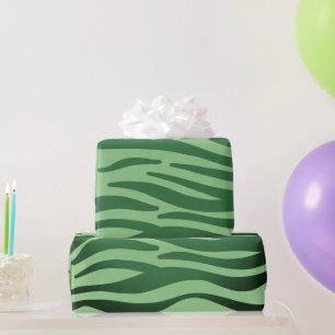 Papel De Presente Zebra Verde Escura