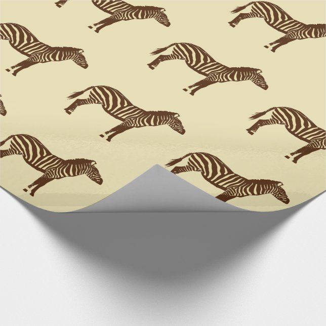 Papel De Presente Zebras - Castanho-Chocolate e Tan-Camelo (Ponta)