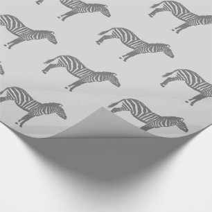 Papel De Presente Zebras - Cinzas / Cinzas
