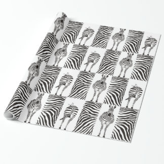 Papel De Presente Zebras do teste padrão