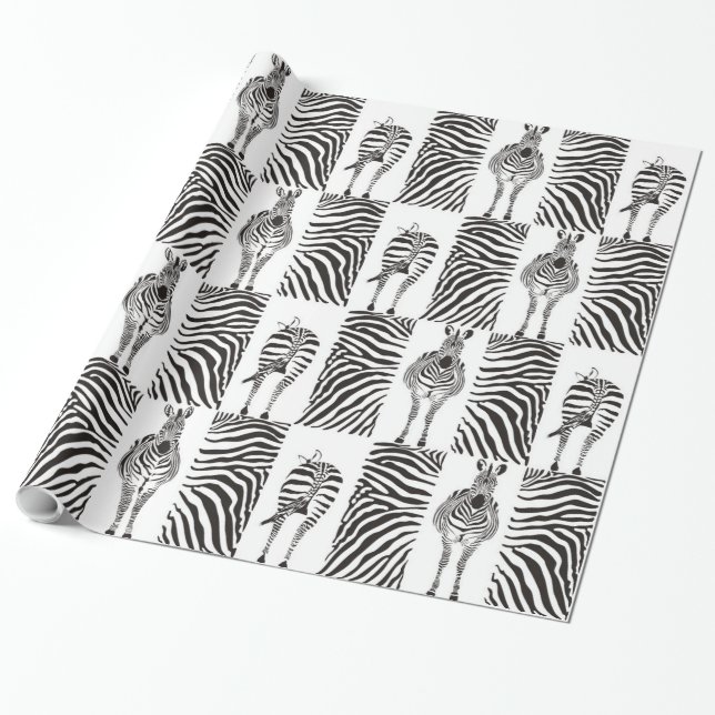 Papel De Presente Zebras do teste padrão (Desenrolado)