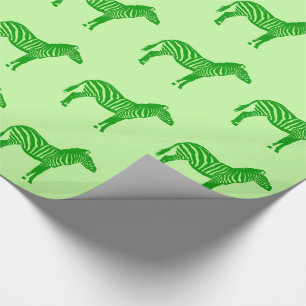 Papel De Presente Zebras - Sombras do Verde limão