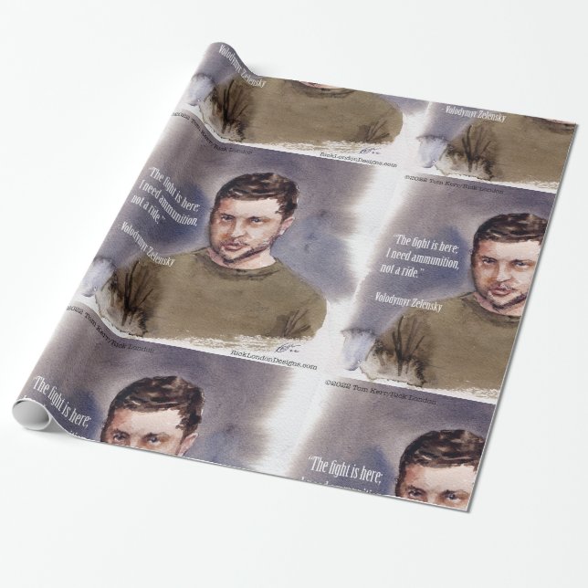 Papel De Presente Zelensky, Volodymir Wrapping Paper (Desenrolado)