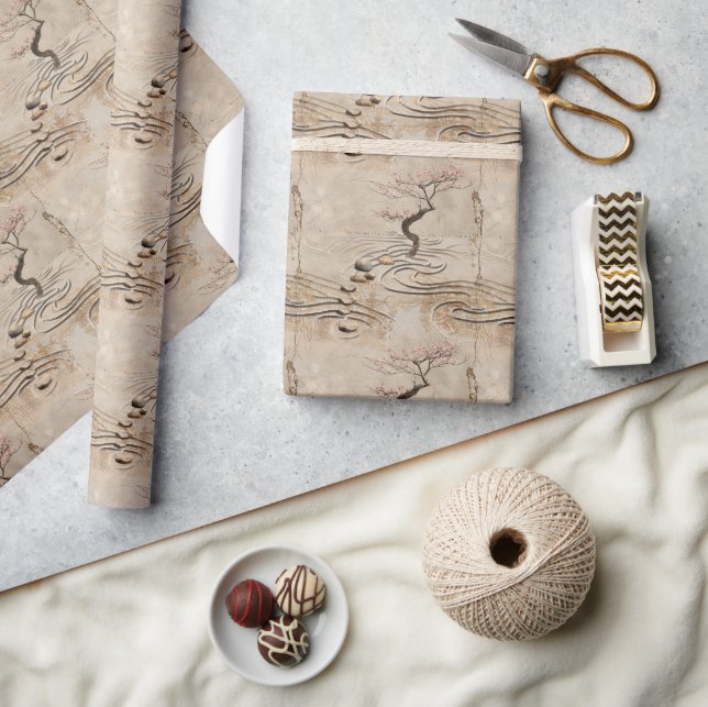 Papel De Presente Zen Serenity Garden (Artesanato)