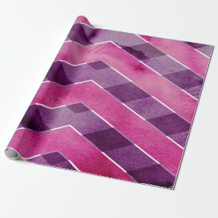 Papel De Presente Ziguezague roxo cor-de-rosa abstrato de Chevron da