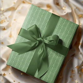Papel De Presente Zigzag verde verde-riscado com faixa escura-chic
