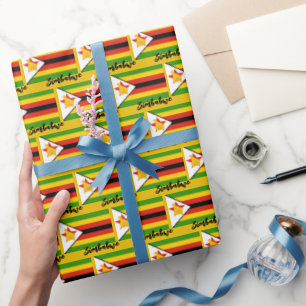 Papel De Presente Zimbabwe Wrappaper, Zimbábue Flag patriótico
