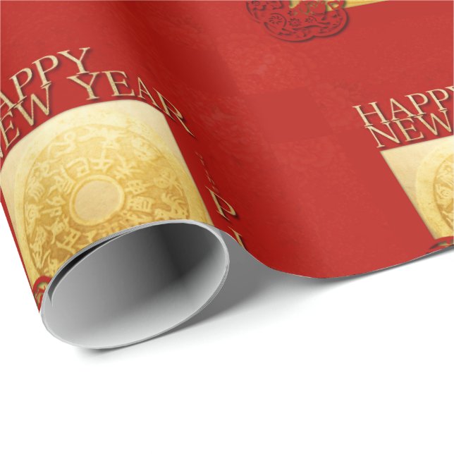 Papel De Presente Zodiac Pig Papercut Chinês Ano 2019 Wrapping P (Ponta do rolo)