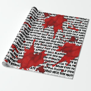 Papel De Presente Zombie Part Bait com Splatter de Sangue