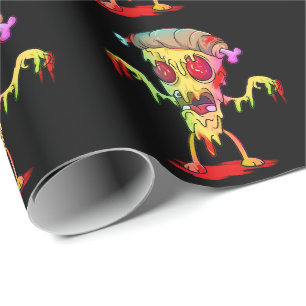 Papel De Presente Zombie Pizza Sangrenta