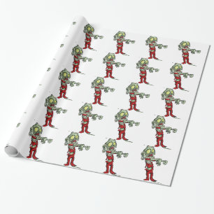 Papel De Presente zombie santa claus do xma