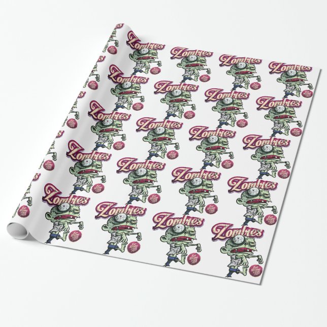 Papel De Presente Zombies eat Brains (Desenrolado)