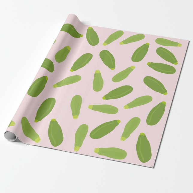 Papel De Presente Zucchini Courgette Summer Squash Pattern (Desenrolado)