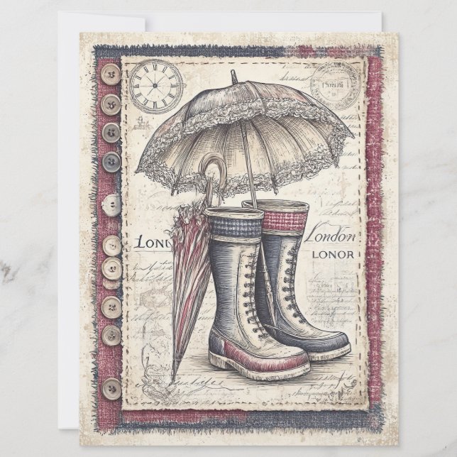 Papel de rascunho para Decoupage em Londres (Frente)