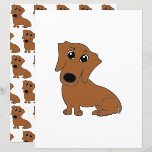 papel de rascunho vermelho dachshund