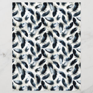 Papel de raspagem de penas de aves brancas e preta
