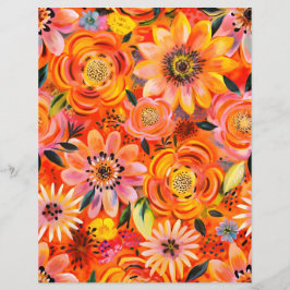 Papel de rasparia para flores laranja