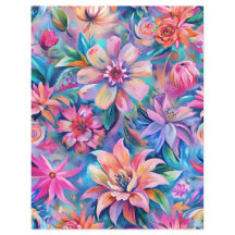 Papel de rasparia para flores rosadas e roxas