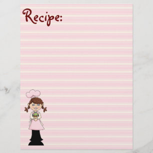 Papel de recebimento de cozinheiros rosa jovem