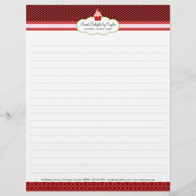Papel de recebimento de Cupcakes de morango (Frente)