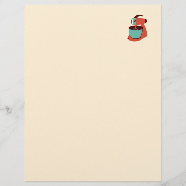 Papel de receita da cozinha retrô (frente e verso) (Frente)