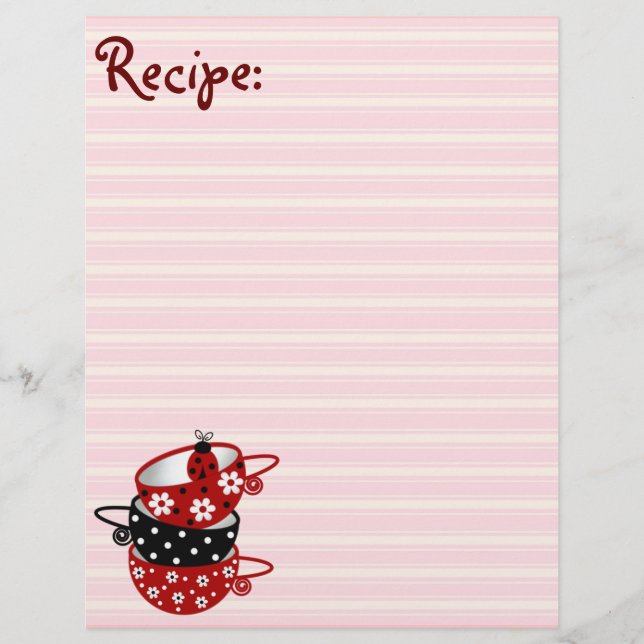 Papel de Receita de Joaninha Preta e Vermelha (Frente)