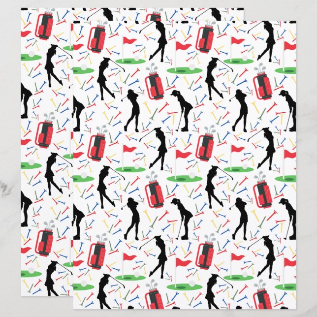 Papel de Recuerdos de Golfistas Mulheres (Frente/Verso)