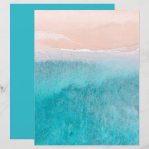 Papel de Scrapbook Abstrato Aquarela Oceano 8.5x11