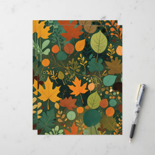 Papel de Scrapbook Abstrato de Folhas