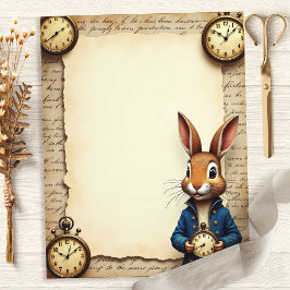 Papel de Scrapbook Alice Coelho e Relógios de Bols
