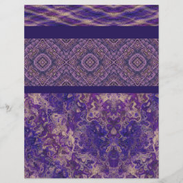 Papel de Scrapbook Amostragem Roxa Página 2 Lados