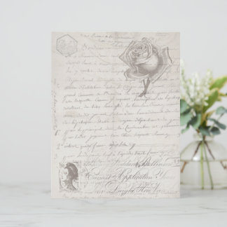 Papel de Scrapbook Antigo Roteiro Vintage