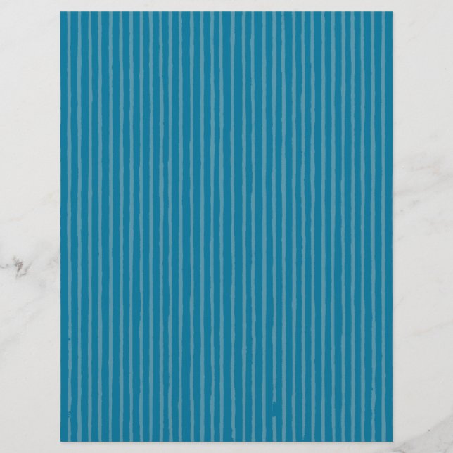 Papel de Scrapbook Artístico Listras Azuis (Frente)