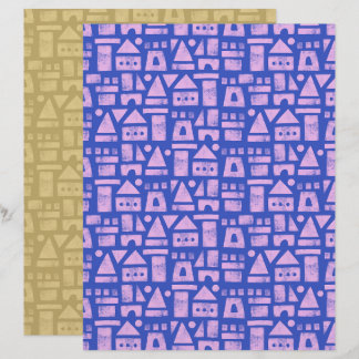 Papel de Scrapbook Azul Castelo de Areia