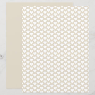 Papel de Scrapbook Bege Terroso com Padrão de Cora