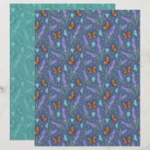 Papel de Scrapbook Borboleta Lavanda