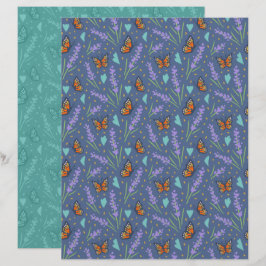 Papel de Scrapbook Borboleta Lavanda