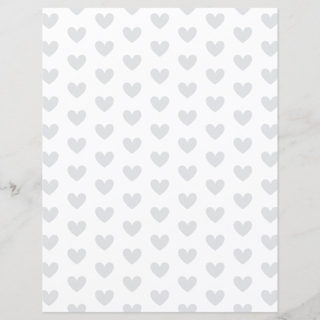 Papel de Scrapbook Branco com Coração de Cor Perso (Frente)