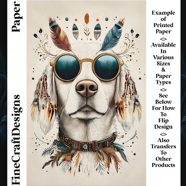 Papel de Scrapbook Cachorro Labrador Boho Chic Fof (Criador carregado)
