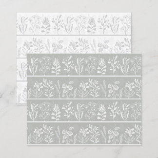 Papel de Scrapbook Cinza Suave Herbário Botânico