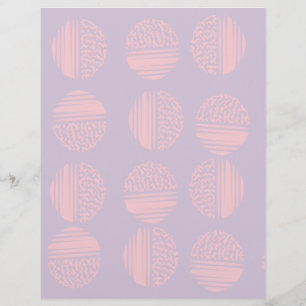 Papel de Scrapbook Círculo Rosa e Lavanda