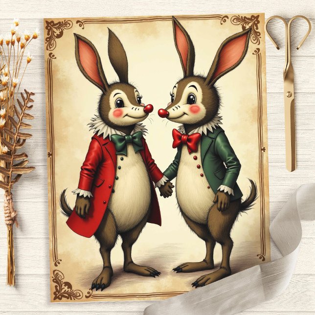 Papel de Scrapbook Coelhos Vintage Alice (Criador carregado)