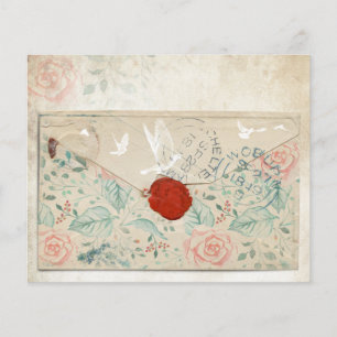 Papel de Scrapbook Colagem Envelope Floral