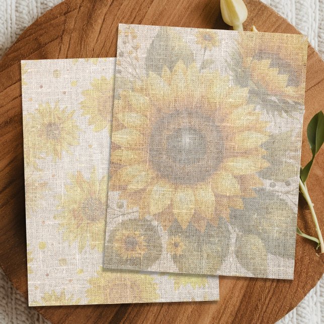 Papel de Scrapbook com Design de Linho de Girassol (Criador carregado)