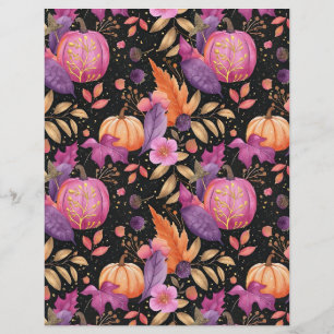 papel de scrapbook com padrão colorido de outono d