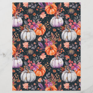 papel de scrapbook com padrão colorido de outono e